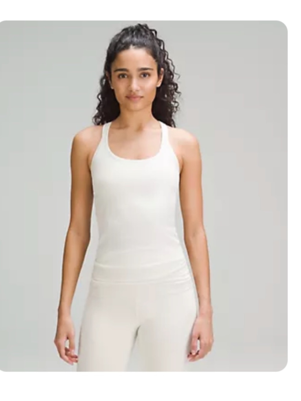 LULULEMON Ebb To Street Tank BONE B/C Cup, Size 8 NWOT